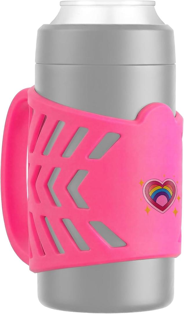 2 x Silicone Handle Compatible with Frost Buddy Universal Can Cooler, Can Holder with Handle for Beverages Can - Portable Non-Slip Travel Mug Grip with Protective Sleeve, Cup Holder for Outdoor Activities