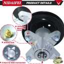 2 x 2 Pack 918-04197B Spindle Assembly with 954-04062 Belt Replace 918-04197A, 618-04197, 918-0427C, 618-0427C, 618-0324A, 618-0427A, 918-0427A, 618-0427D for Cub Cadet RZT 42 Lawn Tractors