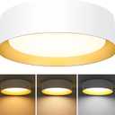 BrightHome Flush Mount Ceiling Light White, 25W LED Ceiling Light Fixture 250W Equivalent, CCT Adjustable 3000K 4000K 5000K, 13in Modern Dimmable Flush Mount Light Fixture for Bathroom Hallway