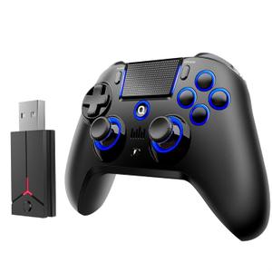 QRD Spark N5 Wireless Controller for PS5 Pro Slim PS4 PS3 PS2 Steam Deck PC Windows Mac iOS Android TV Box, Halleffect Gamepad Joystick with Touchpad, 6 Axis Gyro, Dual Vibration, Mapping, Macro