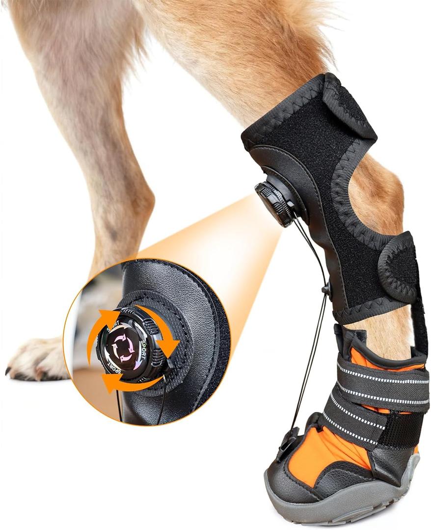 No Knuckling Brace for Dogs - Drop Foot Support with Adjustable Reel, Corrective Outdoor Pet Shoes - Helps Lift Toes for Nerve Conditions, Arthritis & Mobility Issues, Size S
