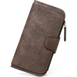 CLUCI Wallet For Women PU Leather RFID Blocking Womens Wallet Bifold Card Holder with ID Window Gifts for Women Birthday | RFID Blocking, Designer, Trifold, Card Holder, ID Window (2 Two-toned Coffee)