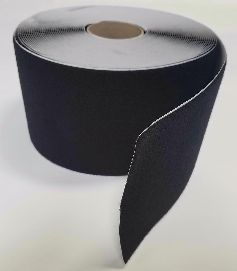 6" Black SELF-Adhesive Acrylic Hook and Loop Fastener - Loop Side ONLY - 1 Yard