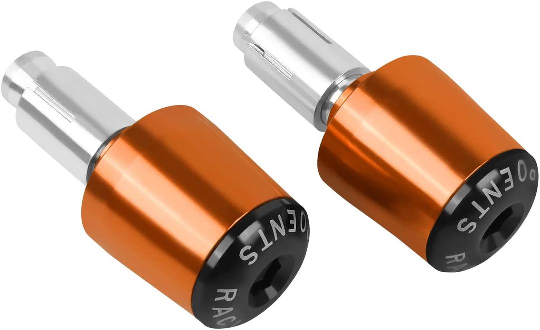 Universal Motorcycle Handlebar End Weights 7/8" 22mm Compatible with Ninja 400 650 1000 KLR 650 Z900 Z650 Z900RS ZX10R ZX6R ZX12R Z800 Z750 Z125 Z400 Z300 CNC Aluminum Bar End Plugs (Orange)