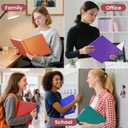 SUNEE 1 Inch Binders 3 Ring 6 Pack, Clear View Three Ring Binders PVC-Free (Fit 8.5x11 Inches) for School Binder or Office Binder Supplies, Classic 6 Colors