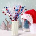 12 Pcs Table Centerpiece Decoration Metallic Plastic Decorations Glitter Foil Blue Red White Star Centerpieces for Tables Wedding Christmas in July Decorations