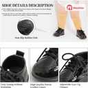 Meckior Infant Baby Boys Girls Classic PU Leather Wedding Loafers Brogue Toddler Oxford Dress Shoes First Steps Walking Flat Lazy Crib Shoe, 3