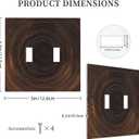 Toggle Light Switch Cover Abstract Art Geometric Spiral Design with Wood Grain Texture 2 Gang Gfci Decorative Wall Plate Polycarbonate for Contemporary Bedroom & Workspace Design