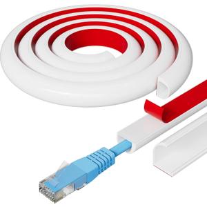 39" Side Buckle Cable Hider for 1 Cords,Extension Cord Covers for Wires On Wall,Adhesive Cord Hider for Wall Mount Tv,Wire Channel for Cable Concealer,Cable Raceway Home & Office,White