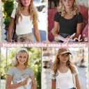 3 Pack Girls Shirts Scoop Neck Ribbed T Shirts Teens Short Sleeve Slim Fit Summer Tees for Kids Age 5-14