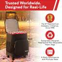 Ultra Compact Cooler Smart Cart with Wheels - Collapsible Insulated Cooler Bag - Foldable Travel Cooler 36 Cans - Leak Proof Trolley - Black