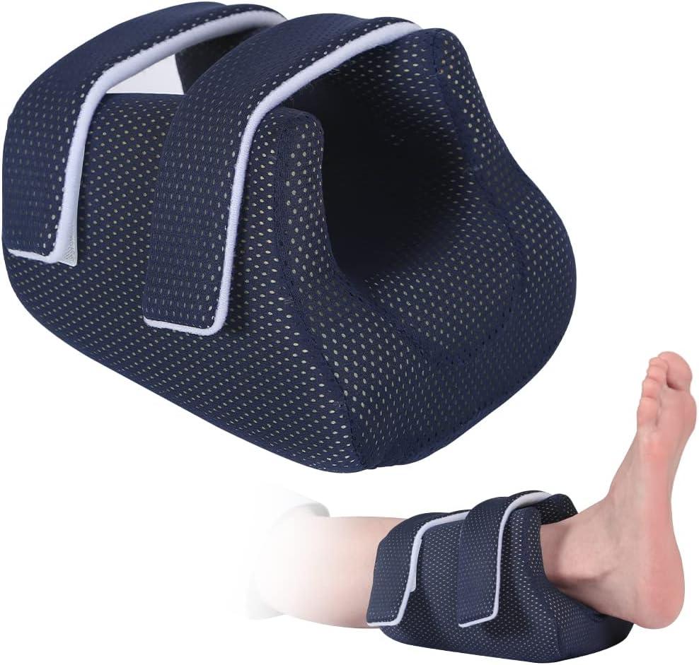 Heel Protector Cushion Foot Pillow Remove Pressure, A Heel Protection Foot Wedge Pillow to Relief Pressure from Sores and Ulcers (Single, Blue)