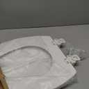 CHURCH Toilet Seat, Easy Clean Hinges Release for Deep Cleans, Durable Enameled Wood Seat, Elongated, White
