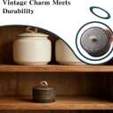 Vintage Ceramic Containers with Lids, Multi-Purpose Tea Jars & Sugar Container, Small Jars for Kitchen Storage & Decor