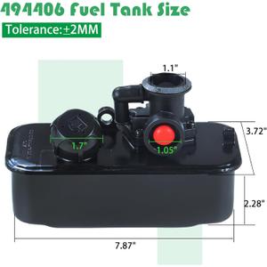 4 x Metal 494406 Fuel Tank and 795477 Carburetor Kit Replaces 795477 Carburetor, 498811, 699660, 794147, 794161, 795469, 498809, 494407, 494775, 497619, 795477