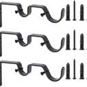 Ycolnaefllr Set of 3 Oil Rubbed Bronze Double Rod Holders Heavy Duty Double Curtain Rod Brackets Double Curtain Rod Hanging Brackets for 1 and 0.7 -Inch Rod