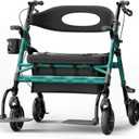 Helavo Extra Wide 2 in 1 Bariatric Walker Wheelchair Combo, 500 lb Capacity