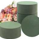 4Pcs Green Cuttable Circular Floral Foam 9.65" x 1.54" Phenolic Resin Material for Flower Arrangement Decoration and Floral Art Creation