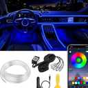 Interior Car LED Strip Lights APP Control, 5 in 1 RGB 16 Million Colors Ambient Lighting Kit with 236 inches Fiber Optic, Music Mode Inside Car Lighting Decorations