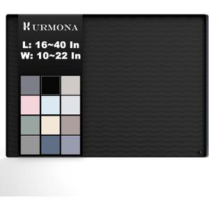 URMONA 19'' x 19'' Waterproof Silicone Under Sink Mat Cabinet and Counter Protector, Shelf Liner for Kitchen and Bathroom, Storage and Organizers, Litter Mat, Pet Cat Puppy EssentialsBlack