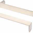 5 Inch Screw Spacing, Brushed Nickel Wide Flat Modern Pulls, Kitchen Cabinet Handles, Pack of 10 | Solid Furniture Hardware for Cupboard Door Bedroom Dresser Drawer Bathroom Vanity 1648