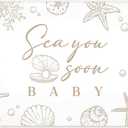 72x43inch Sea You Soon Backdrop Ocean Under the Sea Shell Starfish Photography Background Baby Shower Gender Reveal Party Decorations Photo Banner Props