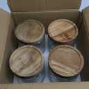 24 OZ Set of 4 Glass Storage Jar with Airtight Bamboo Wooden Lids, Vintage Food Containers Canisters Sets for Kitchen Counter Pantry, Sugar, Flour, Candy, Tea, Coffee Beans, Oats, Grain Bin, Pasta