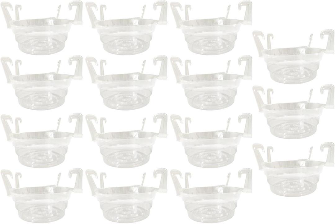 15Pcs Flower Pot Tray with Hook for Water Drainage Gardening Plant Pot Saucers for Indoor, 10inch