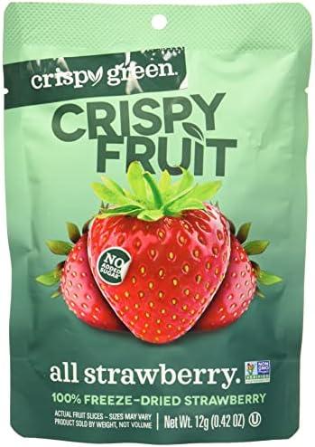 CRISPY GREEN Freeze Dried Strawberries, 0.42 OZ Pack of 2, Best By: 2026.04.25