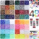 30000Pcs in 48 Colors Rhinestones for Bedazzling and Diamond Art, 3mm Flatback Gems with 310ml B7000 Jewelry Glue Tweezers, Perfect for Nail Art, Crafting, Clothing, Fabric Decor