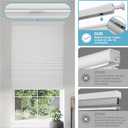 Boolegon No Drill No Tools Cellular Shades Top Down Bottom Up Honeycomb Blinds Blackout Cordless Window Blinds Easy to Install Cellular Shade for Windows,Blackout-White,28.5" W x 48" H