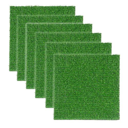 VERDIGRASS Artificial Grass Mat 12x12 Inch,Fake Grass Turf Patch,Synthetic Grass Indoor Outdoor,Patio Grass Tiles Realistic Grass Rug with Drainage Hole for Table Decoration