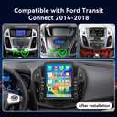Android 14 Car Radio Compatible with Ford Transit Connect 2014-2018,Touchscreen Car Stereo with Wireless Carplay Android Auto,FM,Multimedia Receiver with GPS Bluetooth ＆ Backup Camera(9.7Inch