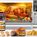 Nuwave Bravo XL Air Fryer Toaster Smart Oven, Countertop Grill/Griddle30-Qt XL Capacity, 50F-500F Adjustable in Precise 5F Increments, Integrated Smart Thermometer, Linear T Technology
