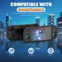 for Retroid Pocket 5 Case, Silicone Cover Shell Anti-Slip, Shock Proof, Soft Protective for Retroid Pocket 5 Retro Handheld Game Console Accessories with Lanyard - Black