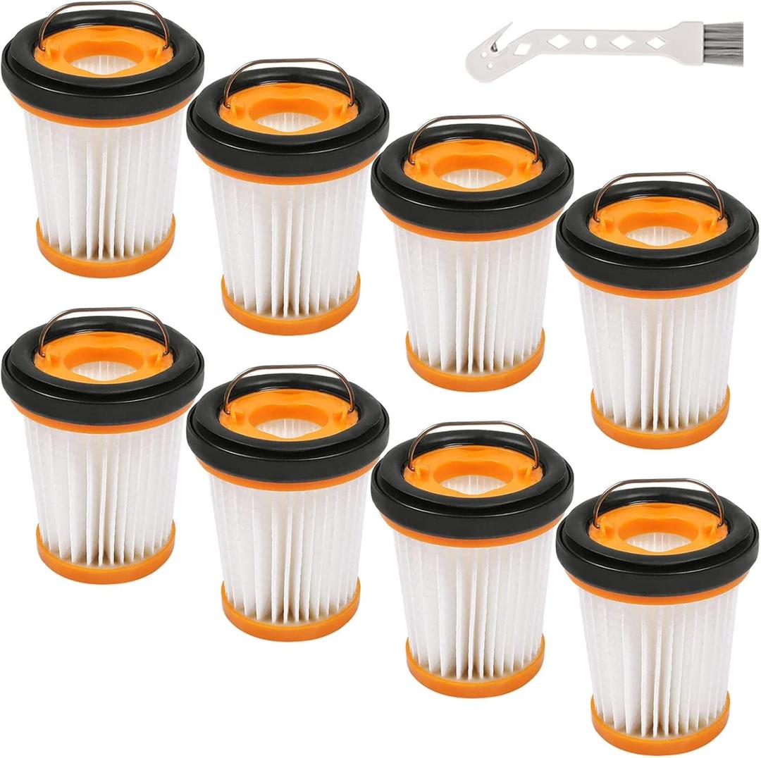 8 Pack WV201 Vacuum Filters Replacement for Shark Wandvac ION W1 S87 Cordless Handheld Vacuum WV200, WV201, WV205, WV220 Handheld Vacuum, 8 Pack Vacuum Filters, Compare to Part # XHFWV200
