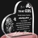 Romantic Girlfriend - 4.7" x 4.7" Heart Shaped Acrylic Paperweights– Anniversary, Valentine’s Day, Christmas, Birthday Cute Things for Her