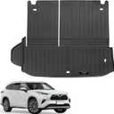 Custom for 2020-2025 2026 Toyota Highlander Trunk Cargo Mats with 3rd Backrest Mat All Weather TPE Protection Accessories (Not Fit with Subwoofer) (for 2020-2026 Toyota Highlander)