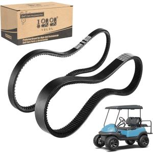 10L0L Golf Cart Drive Belt & Starter Generator Belt Kit for Club Car DS 1992-Up & Precedent 2004-Up, Compatible with FE290, FE350 and Kawasaki OHV Engine, Replaces OEM 101916701