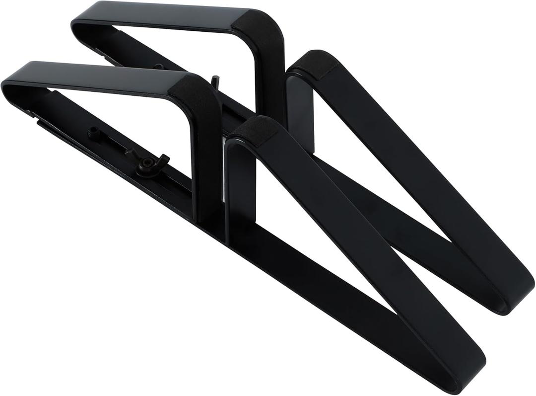 PUPETPO Support Feet for Pet Gate (Updated Version), Pet Gate Metal Support Feet Set of 2 for Extra Wide Foldable Dog Gates, Easy to Install, A Pair of Safety Fence Feet for Wooden Dog Gate, Black