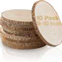Set of (10) 9-10 Inches Wood Slices, Wood Centerpieces for Tables, Wood Slices for Centerpieces, Unfinished Wood Rounds for Rustic Wedding, Baby Shower, Party, Natural Paulownia Slabs