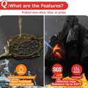 Matace 76x52 Fireproof Grease Mats for Under Outdoor Grill, Extra Large Double-Sided Fire Retardant Silicone Floor Mat for BBQ, Camping Stove, Fire Pit, Waterproof Patio & Deck Protector, Black