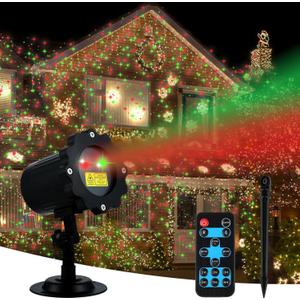 Christmas Projector Lights Outdoor, Red. Ideal for Christmas Lights Outdoor Decorations, Holiday Parties, House, Garden, Patio, Festive Outdoor Decoration