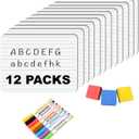 Small White Board, Dry Erase LapBoards 9''x 12'' Mini White Board Double Sided Portable LapBoards for Students Teachers School Supplies (12 Boards with Line)