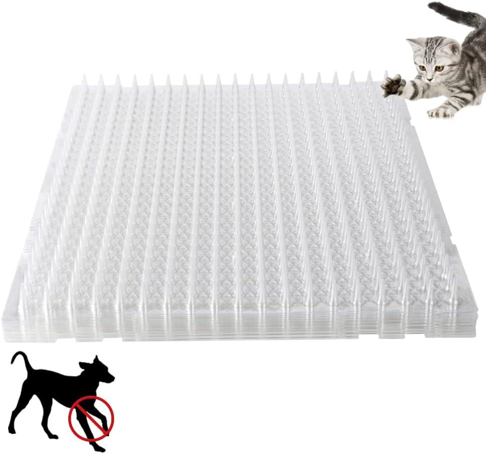 16" x 13" Cat Spike Mat Outdoor Indoor Cat Deterrent Scat Mat Keep Cats/Dogs Off Counter Pet Deterrent Training Mats Plastic Mats with Spikes (18.3 Sq.ft) (10)