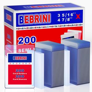 200ct Semi Rigid Card Holders & 200ct Soft Sleeves for PSA, SGC, BGS, CSG Graded Cards Submissions, PSA Submission Card Sleeves for Sports, PKM, Baseball, Trading Cards