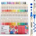 Grabie 36 Dual Tip Acrylic Paint Markers, Acrylic Paint Pens, Fabric Markers for Fabric, Canvas, Rock, Glass, Wood, Paper, DIY, Canvas DIY Art Supplies Kit, Set of 36