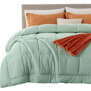 Bedsure Comforter Duvet Insert - Quilted Comforters Oversized King Size, All Season Duvet, GentleSoft Down Alternative Bedding, with 8 Tabs, Gifts for Women, Sage Green, Oversized King 116x98 Inches
