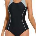 beautyin Women's One Piece Athletic Racerback Swimsuit Slimming Bathing Suit, XL