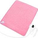 Deepsoon Heating Pad,Electric Heating Pads for Back,Neck,Moist Heating Pad for Abdomen Shoulder Knee Legs,Dry/Moist Heat&Auto Shut Off,Mother's Day Birthday for Men and Women,BabyPink,24x20 Inch